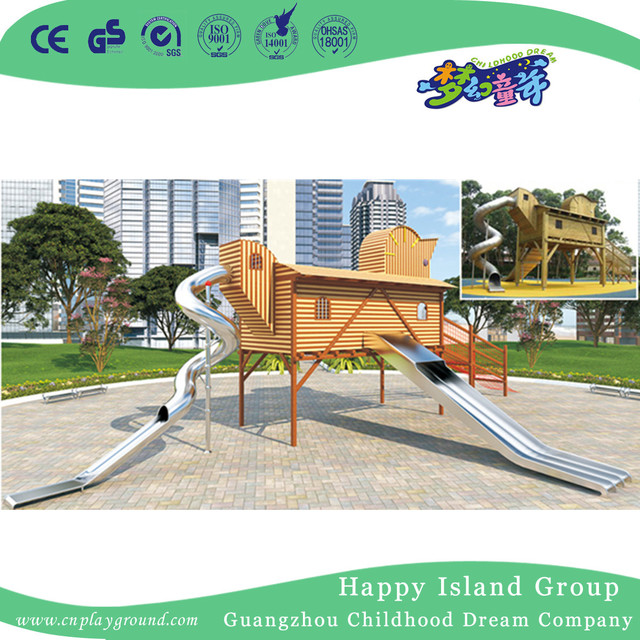 School Outdoor Large Children Stainless Steel Slide Playground Equipment (HHK-7404)