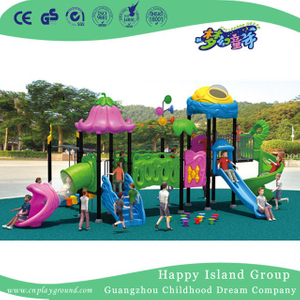 Outdoor Pink Vegetable Roof Children Slide Playground Equipment (HG-9302)