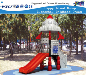 Mini Outdoor Rocket Feature Children Outer Space Galvanized Steel Playground with slide Equipment (HF-14301)