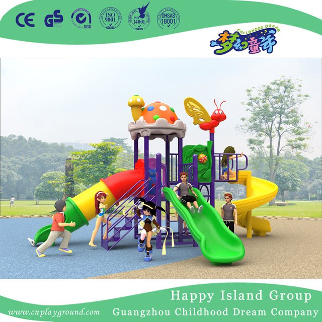 New Design Outdoor Children Mushroom House with Butterfly Slide