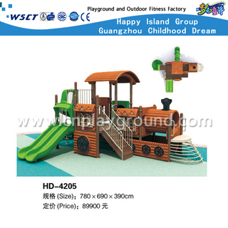 Double Slide Outdoor Children Galvanized Steel Playground for Train Model Equipment（HD-4205）