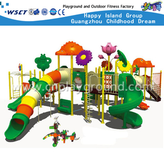 Large Outdoor Colorful Tube Children Slide Cartoon Animal Galvanized Steel Playground (M11-00702)