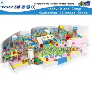 Soft Cartoon Indoor Playground With Slide Equipment For Sale (HD-8201)