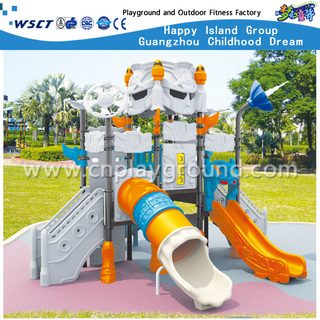 Outdoor Small Size Children Robot Galvanized Steel Playground with Slide Equipment (HA-06501)